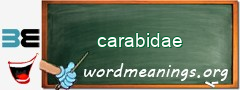 WordMeaning blackboard for carabidae